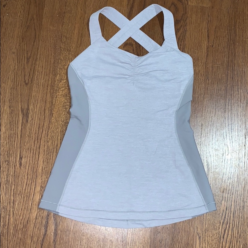Lululemon grey/pink push your limits openback tank